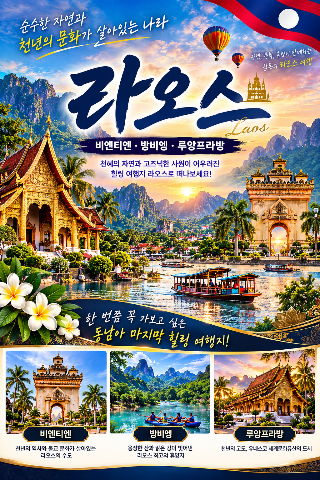 부산출발 라오스 비엔티엔·방비엥 4박6일 브로셔 2장