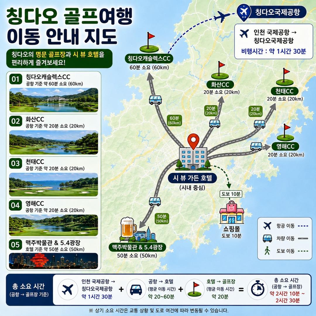 청도 골프·관광 단독 패키지 2박 3일 브로셔 2장